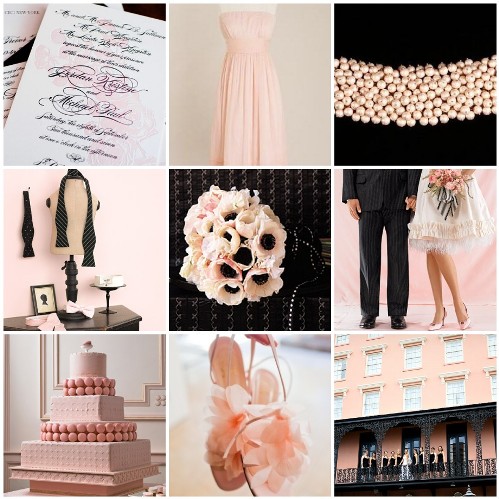 Cameo and Black Wedding Color Palette