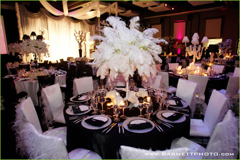 black white and pink weddings